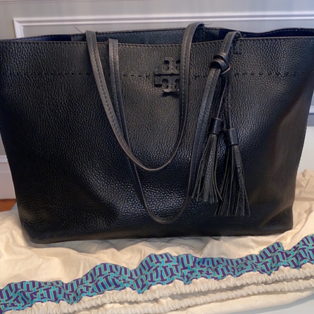 Tory Burch Black Leather McGraw Tote